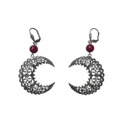 Boucles d oreilles lune filigrane viel argent