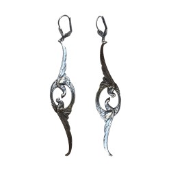 Boucles d oreilles 2 oiseaux argentes