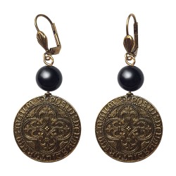 Boucles d oreilles talisman viel or