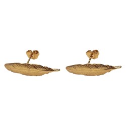 GOLD PLATED STICK FEATHER EARRINGS
