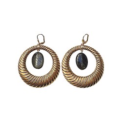 SILVER PLATED HOOPS WITH OBSIDIENNE EARRINGS