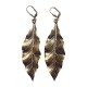 BOUCLES D OREILLES FEUILLES DOREES AVEC STRASS