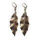 BOUCLES D OREILLES FEUILLES DOREES AVEC STRASS