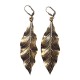 GOLD PLATED LEAVES WITH STRASS EARRINGS