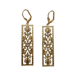 Boucles d oreilles filigrane dorees ave strass