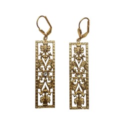 GOLD PLATED FILIGREE WITH STRASS EARRINGS