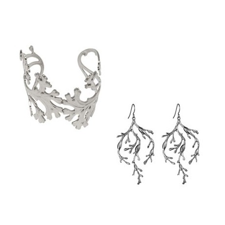  Silvery Alga (Bracelet + Earings) 