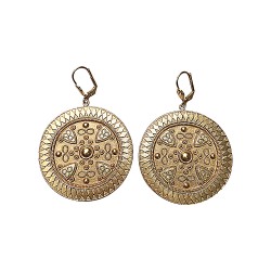 Boucles d oreilles ethniques rond dorees