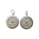 BOUCLES D OREILLES ETHNIQUES ROND ARGENTEES