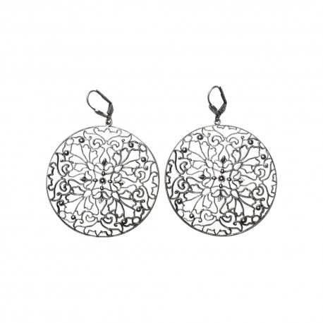 OLD SILVER FILIGREE EARRING