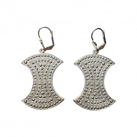 BOUCLES D OREILLES PERLEES ARGENTEES