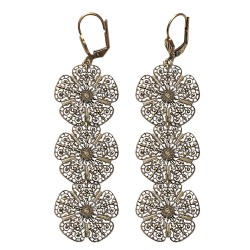 Boucles d'oreilles filigranes vieil or