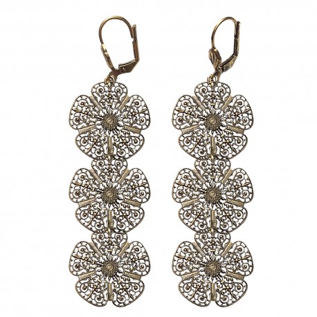 BOUCLES D'OREILLES FILIGRANES VIEIL OR