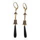 GOLD PLATED ARROW WITH BLACK ONYX EARRINGS