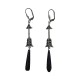 BOUCLES D OREILLES FLECHE VIEL ARGENT ET ONYX NOIR