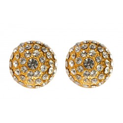 Gold plated with white swarovski crystal earrings