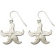 MAT SILVER PLATED STARFISH EARRINGS