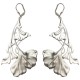 BOUCLES D OREILLES FLEUR DE GINGKO ARGENTEES MAT