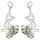 MAT SILVER PLATED GINGKO FLOWER EARRINGS