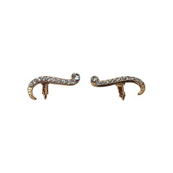 Boucles d oreilles clef de sol dorees et strass