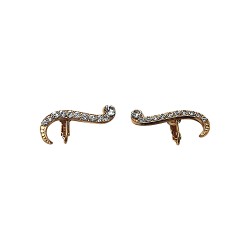 BOUCLES D OREILLES CLEF DE SOL DOREES ET STRASS