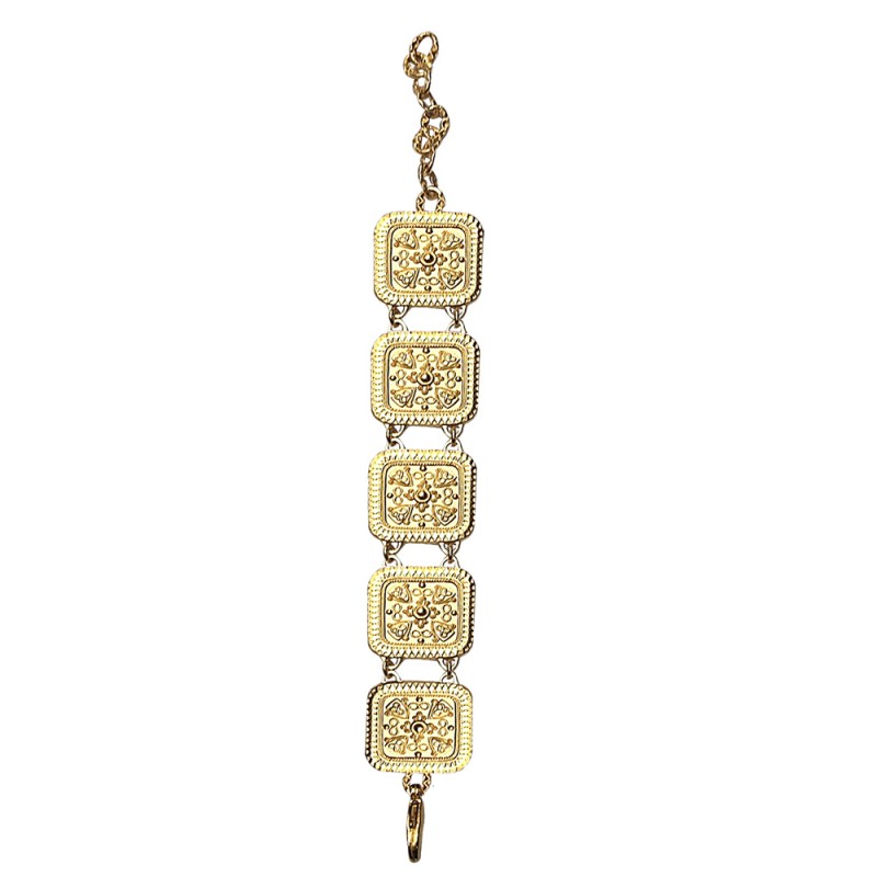 GOLD PLATED ETHNICAL SQUARED BRACELET - Ornalys Paris - Gruson