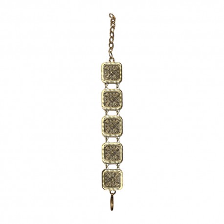 OLD GOLD ETHNICAL SQUARRED MOTIF BRACELET