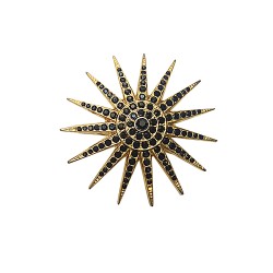 BROCHE ETOILE DE COMMANDEUR DORE STRASS NOIR