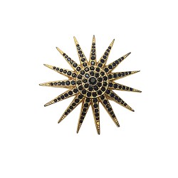 GOLD PLATED COMMANDER STAR WITH BLACK STRASS