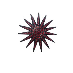 Broche etoile de commandeur canon de fusil strass rouge