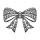 Broche Noeud  Argentée Strass blanc