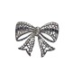 BROCHE NOEUD EN ARGENT ET STRASS NOIR