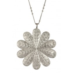 silver plated flower pendant