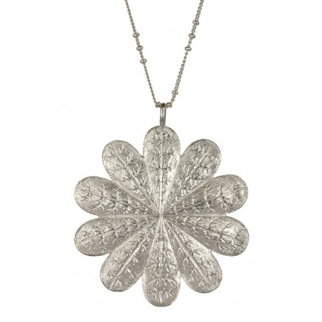 Pendentif Fleur Argenté