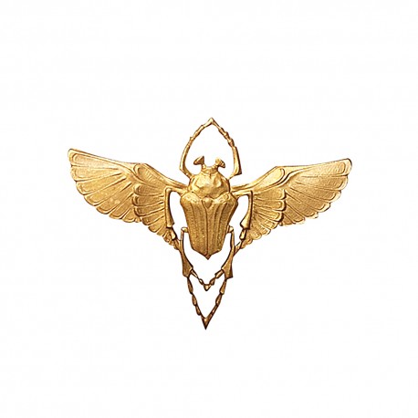 GOLD PLATED FLYING SCARABEE BROOCH