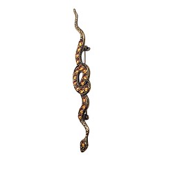 OLD GOLD SNAKE WITH YELLOW STRASS BROOCH