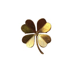 BROCHE TREFFLE 4 FEUILLES DOREE