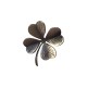 OLD SILVER PLATED 4 CLOVER LEAVES BROOCH
