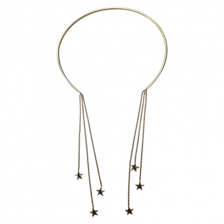 COLLIER TORQUE PLUIE ETOILE DOREE