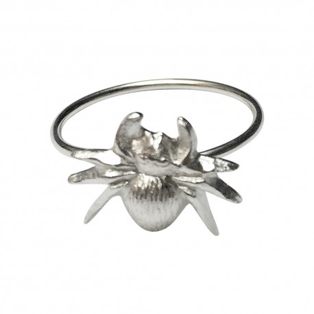 SILVER PLATED SPIDER RING