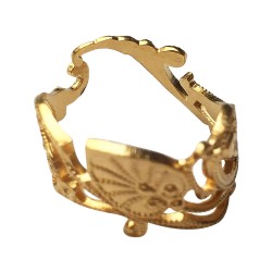 GOLD PLATED LOTUS RING