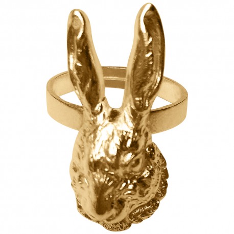 GOLD PLATED RABBIT RING