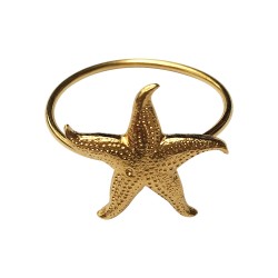 BAGUE ETOILE DE MER JONC FIN DOREE