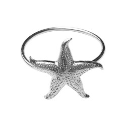 BAGUE ETOILE DE MER JONC FIN ARGENTEE