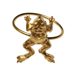 Bague grenouille jonc fin doree