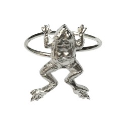 Bague grenouille jonc fin argentee