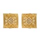 Boucles d'Oreilles Motif Rectangulaire Filigrané Dorées