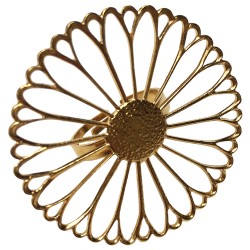 GOLD PLATED BIG FILIGREE FLOWER RING