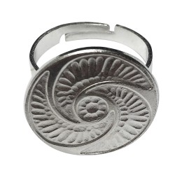 SILVER PLATED BUTTON RING