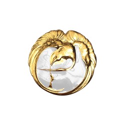 GOLD PLATED SWANN WITH WHITE COLD ENAMEL RING